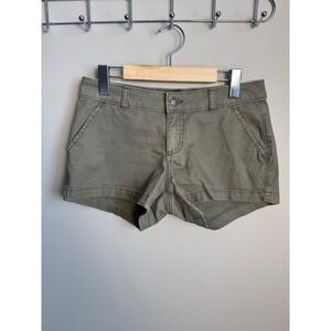 Hollister Low-Rise Short 3" Olive Green Chino Stretch Womens W26 NEW Festival